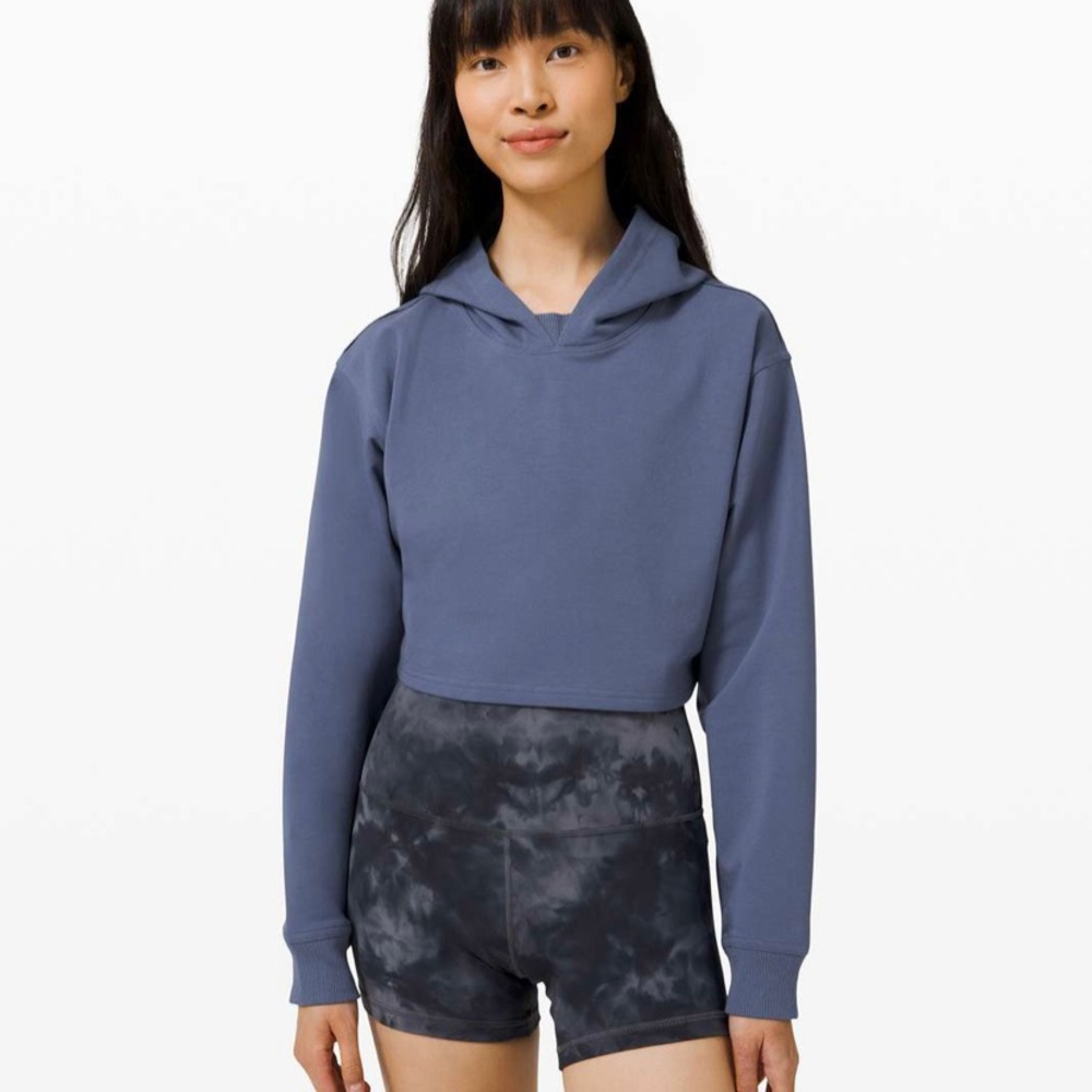 Lululemon All Yours Cropped Hoodie Ink Blue sz10